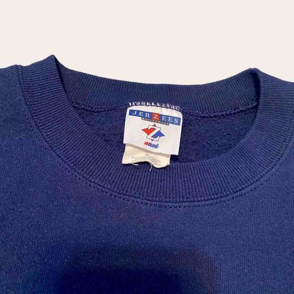 Navy Vintage 90s Grandma Crew Neck Sweatshirt - Picture 4 of 4